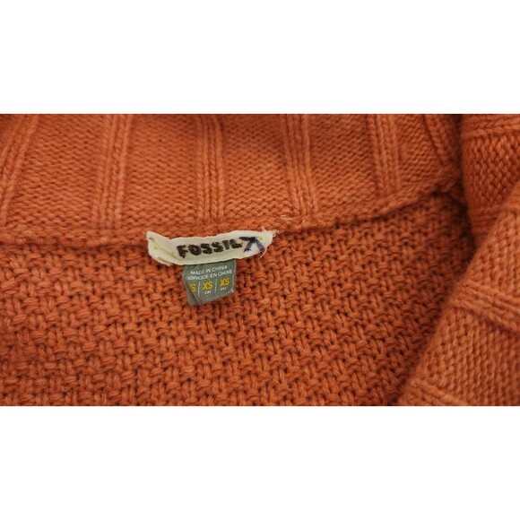 Fossil Womens Cableknit Cardigan Wool Cashmere Blend Shawl Collar Extra Small - Picture 6 of 10